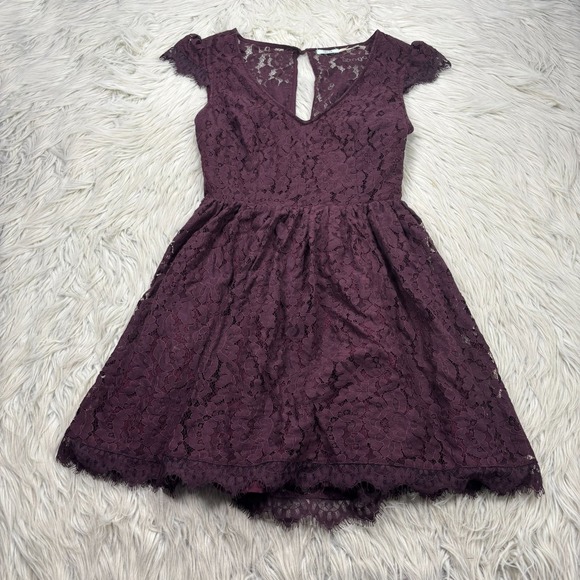 Y2K Kimchi Blue Women's S Purple Lace Fit Flare Dress Fairy Witch Goth Open Back - Picture 1 of 10